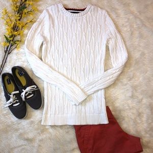 Lands’ End Drifter Cotton Cable Knit Sweater